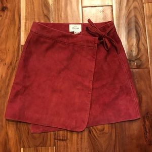 Suede mini skirt